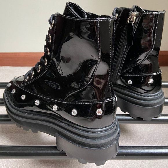 SCHUTZ Women Abeli Leather Combat Boots - NEW - Picture 3 of 7